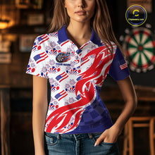 Load image into Gallery viewer, Custom American Flag Dart Polo &amp; Quarter-Zip Shirt For Women Patriotic USA Dart Jerseys NYN2824