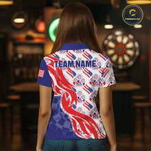Load image into Gallery viewer, Custom American Flag Dart Polo &amp; Quarter-Zip Shirt For Women Patriotic USA Dart Jerseys NYN2824