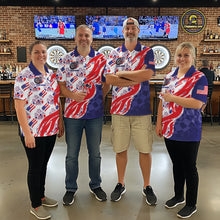 Load image into Gallery viewer, Custom America Flag Dart Polo &amp; Quarter-Zip Shirt For Men Patriotic USA Dart Jerseys NYN2824