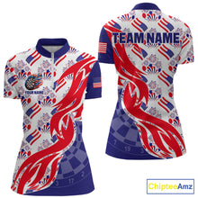 Load image into Gallery viewer, Custom American Flag Dart Polo &amp; Quarter-Zip Shirt For Women Patriotic USA Dart Jerseys NYN2824