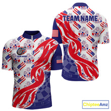 Load image into Gallery viewer, Custom America Flag Dart Polo &amp; Quarter-Zip Shirt For Men Patriotic USA Dart Jerseys NYN2824