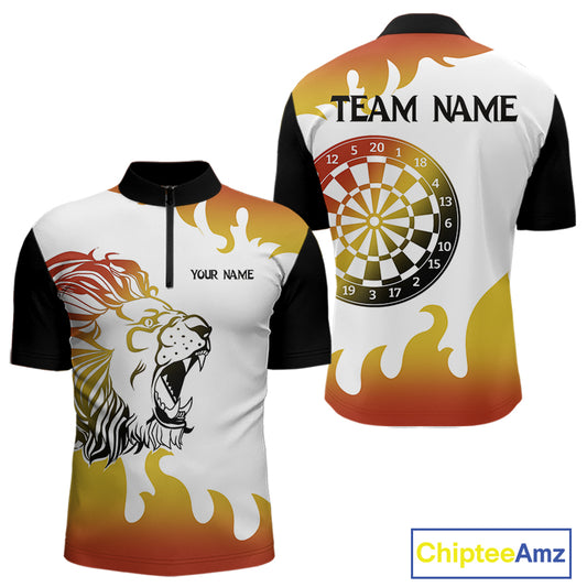 Men’s Custom Dart Shirt With Gradient Color Lion Dartboard, Dart Team Jerseys NYN0246