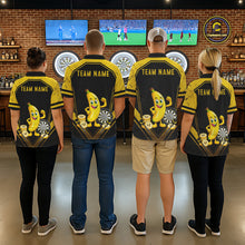 Load image into Gallery viewer, Funny Banana Mascot Black And Yellow Darts Jersey For Men Custom Polo &amp; 1/4 Zip Darts Team Shirts NYN3206