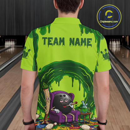 Smoking Funny Ball & Pins Bowling Shirt For Men Personalized Bowling Team Tournament Jersey NYN3749
