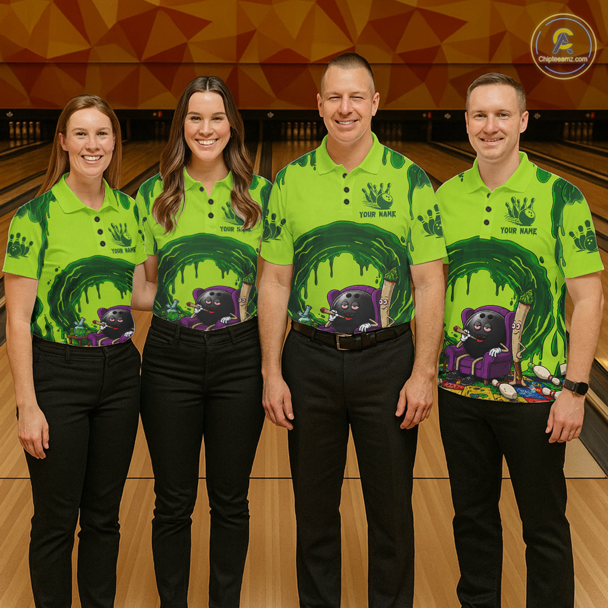 Smoking Funny Ball & Pins Bowling Shirt For Women Personalized Bowling Team Tournament Jersey NYN3749
