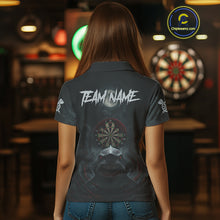 Load image into Gallery viewer, Black And Red Gothic Shark Dartboard Custom Women Darts Polo Shirt Shark Dart Jerseys NYN1921