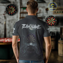 Load image into Gallery viewer, Black And Purple Gothic Shark Dartboard Custom Men Darts Polo Shirt Shark Dart Jerseys NYN1923