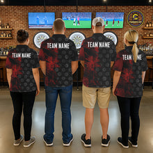 Load image into Gallery viewer, Red Grunge Splatter Men Dart Shirt Personalized Dartboard &amp; Arrow Pattern Dart Team Attire NYN3215
