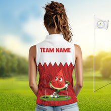 Load image into Gallery viewer, Funny Watermelon Polo Shirt Womens Golf Sleeveless Polo Shirts Custom Red And White Golf Tournament Shirt NYN3766