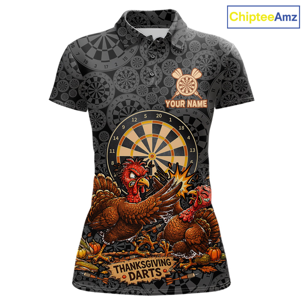 Funny Turkey Dartboard Thanksgiving Custom Darts Team Outfits For Women, Thanksgiving Darts Gifts NYN4071