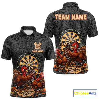 Funny Turkey Dartboard Thanksgiving Custom Darts Team Outfits For Men, Thanksgiving Darts Gifts NYN4071
