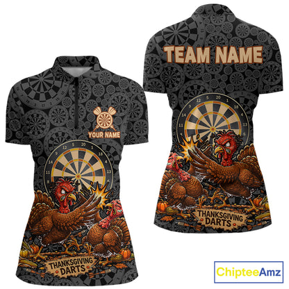 Funny Turkey Dartboard Thanksgiving Custom Darts Team Outfits For Women, Thanksgiving Darts Gifts NYN4071