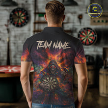 Load image into Gallery viewer, Colorful Smoke Horror Grim Reaper Dartboard Dart Polo Shirts For Men Custom Dart Team Shirts NYN2677