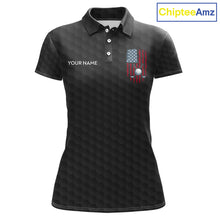 Load image into Gallery viewer, Womens American Flag Golf Shirts Patriotic Golf Jersey Custom Black Ball Golf Clothing, Golf Gifts NYN3053