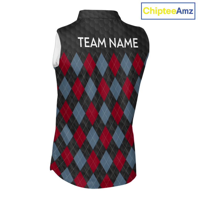 Womens American Flag Golf Shirts Patriotic Golf Jersey Custom Black Ball Golf Sleeveless Polo Jerseys NYN3053