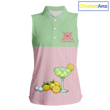 Load image into Gallery viewer, Tropical Flamingo Sleeveless Polo Golf Shirts For Women Custom Pink &amp; Green Golf Team Attire For Golfers NYN3062