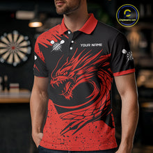 Load image into Gallery viewer, Men's Dart Team Jersey Featuring A Blood Dragon And Red Dartboard, Darts Jersey NYN0271