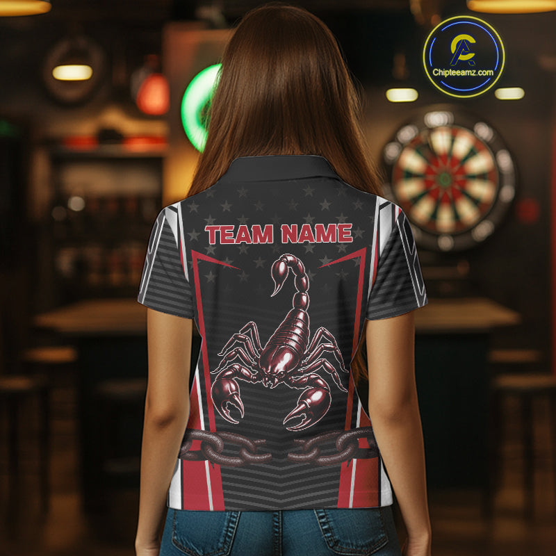 Custom Red Flames Scorpion Dart Arrow Darts Shirt For Women Dart Jersey Uniform NYN1048
