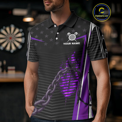 Custom Purple Flames Scorpion Dart Arrow Darts Shirt For Men Dart Jersey Uniform NYN1049