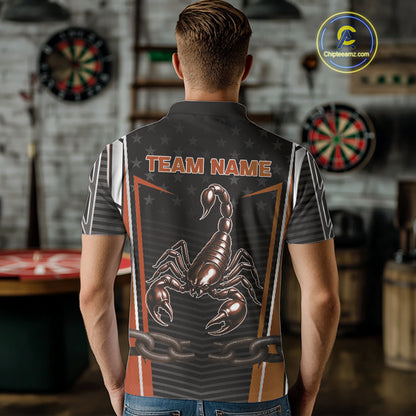 Custom Orange Flames Scorpion Dart Arrow Darts Shirt For Men Dart Jersey Uniform NYN1050