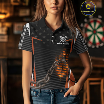 Custom Orange Flames Scorpion Dart Arrow Darts Shirt For Women Dart Jersey Uniform NYN1050