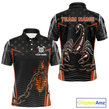 Load image into Gallery viewer, Custom Orange Flames Scorpion Dart Arrow Darts Shirt For Men Dart Jersey Uniform NYN1050