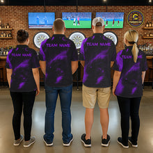 Load image into Gallery viewer, Personalized Black And Purple Flames Dragon Dart Polo Shirts For Women Dart Team Jerseys NYN2190