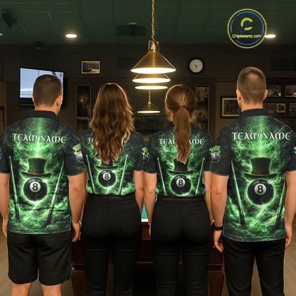 St Patrick's Day Green Smokes Ball 8 Billiards Pool Sticks Shirt For Women Custom Billiard Balls Attire NYN2692