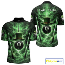 Load image into Gallery viewer, St Patrick's Day Green Smokes Ball 8 Billiards Pool Sticks Shirt For Men Custom Billiard Balls Attire NYN2692