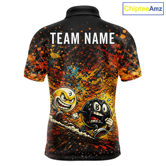 Colorful Splatter Funny Billiard Ball 9 & 8 Ball Pool Shirt For Men Personalized Billiard Team Names NYN2693