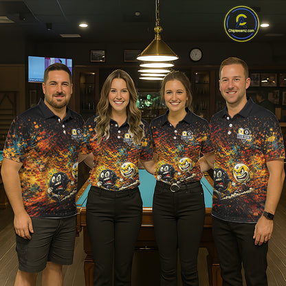 Colorful Splatter Funny Billiard Ball 9 & 8 Ball Pool Shirt For Women Personalized Billiard Team Names NYN2693