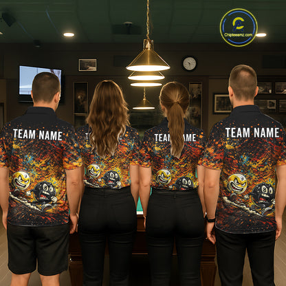 Colorful Splatter Funny Billiard Ball 9 & 8 Ball Pool Shirt For Women Personalized Billiard Team Names NYN2693