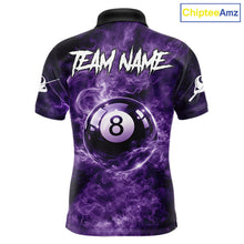 Load image into Gallery viewer, Thunder Purple Smokes Grim Reaper Ball 8 Billiards Pool Shirt For Men Personalized Billiard Team Names NYN2695