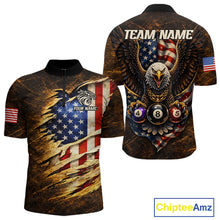 Load image into Gallery viewer, Eagle Retro Grunge American Flag Ball 8 Billiards Pool Shirt For Men Personalized Billiard Team Names NYN2696