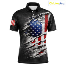Load image into Gallery viewer, Eagle Grey Grunge American Flag Ball 8 Billiards Pool Shirt For Men Personalized Billiard Team Names NYN2697