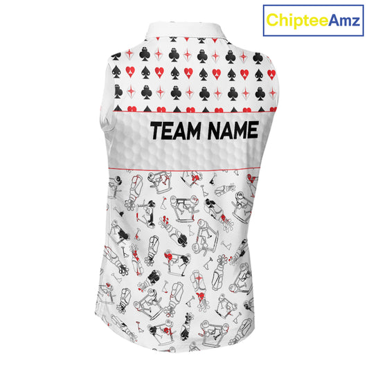 Poker Womens Golf Sleeveless Polo Shirt Personalized Name Funny Golf Top For Team Golfer Gift For Ladies NYN2850