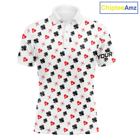 Custom Poker Golf Polo Shirt For Men Personalized Name Funny Golf Team Attire Golfer Gift NYN2851