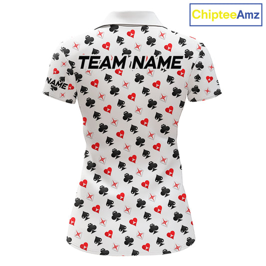 Custom Poker Golf Polo Shirt For Womens Personalized Name Funny Golf Team Attire Golfer Gift NYN2851