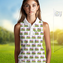 Load image into Gallery viewer, American Flag Grass Womens Golf Sleeveless Polo Shirt Patriotic USA Golf Shirts, Golf Gift NYN2853