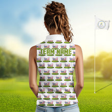 Load image into Gallery viewer, American Flag Grass Womens Golf Sleeveless Polo Shirt Patriotic USA Golf Shirts, Golf Gift NYN2853