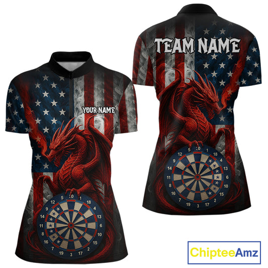 Personalized Smoke US Flag Dartboard Patriotic Dart Jerseys For Women, Dart Team Shirt NYN1097