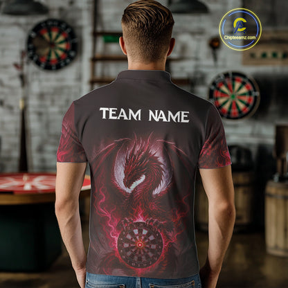 Custom Black And Red Smoke Dragon Dartboard Dart Shirt For Men Outfits Dart Jerseys NYN1088