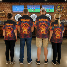 Load image into Gallery viewer, Funny Skeleton Cheer Beer Flame Men Darts Polo Shirt Custom Graffiti Dart Team Jerseys NYN2513