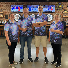 Load image into Gallery viewer, Custom Holographic Smokes Skull Dartboard Men Dart 1/4-Zip Shirt Butterfly Dart Jerseys NYN2709