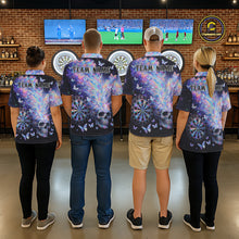Load image into Gallery viewer, Custom Holographic Smokes Skull Dartboard Men Dart 1/4-Zip Shirt Butterfly Dart Jerseys NYN2709