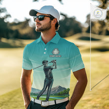 Load image into Gallery viewer, Funny Skeleton Golf Course Golf Polo Shirts For Men Personalized Team Name Golf Clothes NYN3252