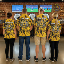 Load image into Gallery viewer, Yellow Grunge Funy Beer Darts Polo &amp; 1/4 Zip For Men Personalized Grunge Dart Team Shirts NYN3241