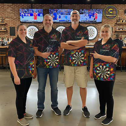 Splatter Paint Dartboard & Arrow Women Darts Shirt Personalized Colorful Team Darts Jersey NYN3244