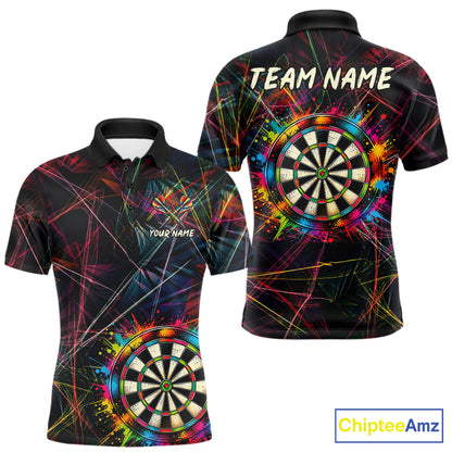 Splatter Paint Dartboard & Arrow Mens Darts Shirt Personalized Colorful Team Darts Jersey NYN3244