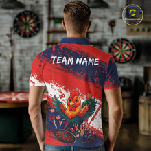 Load image into Gallery viewer, Red, White And Blue Funny Rooster Mens Darts Shirt Personalized Grunge Team Darts Jersey NYN3245